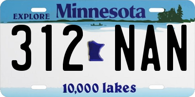 MN license plate 312NAN