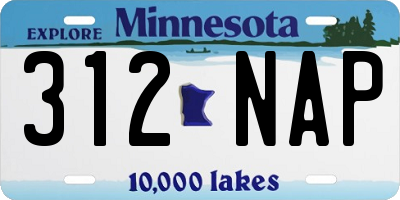 MN license plate 312NAP