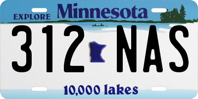 MN license plate 312NAS