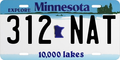 MN license plate 312NAT