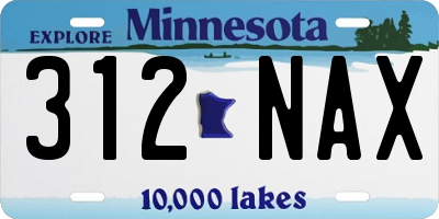 MN license plate 312NAX