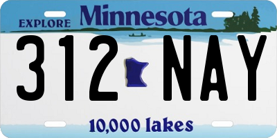 MN license plate 312NAY