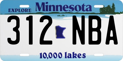MN license plate 312NBA