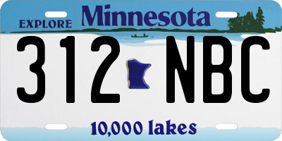 MN license plate 312NBC