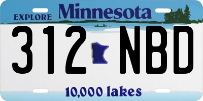 MN license plate 312NBD