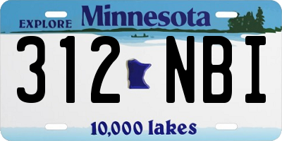 MN license plate 312NBI