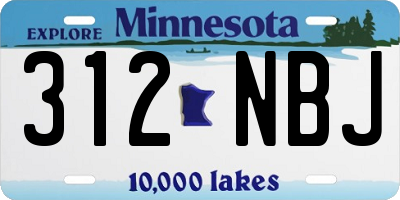MN license plate 312NBJ