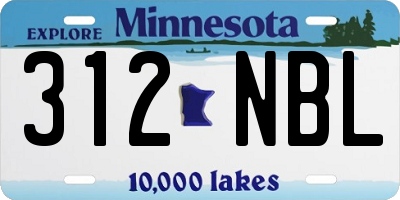 MN license plate 312NBL