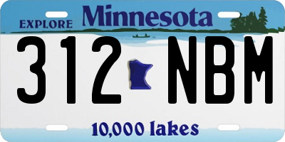 MN license plate 312NBM