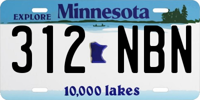 MN license plate 312NBN