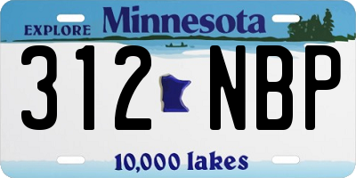 MN license plate 312NBP