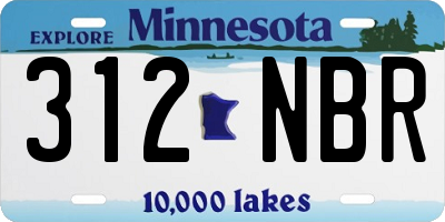 MN license plate 312NBR