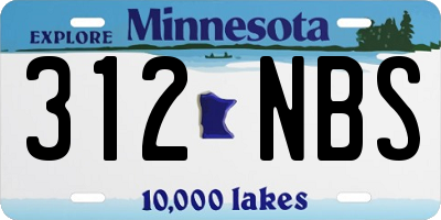 MN license plate 312NBS