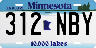MN license plate 312NBY