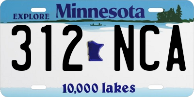 MN license plate 312NCA