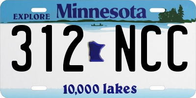 MN license plate 312NCC