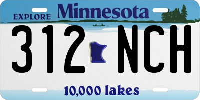 MN license plate 312NCH
