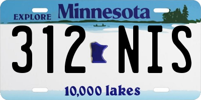 MN license plate 312NIS