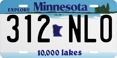 MN license plate 312NLO