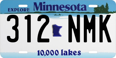 MN license plate 312NMK