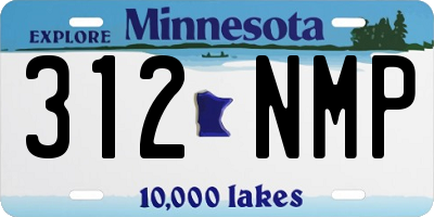 MN license plate 312NMP