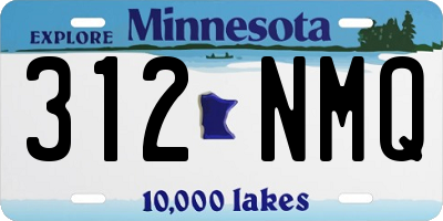 MN license plate 312NMQ