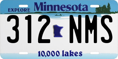 MN license plate 312NMS
