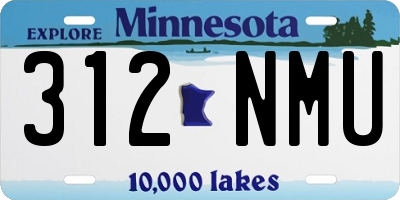 MN license plate 312NMU