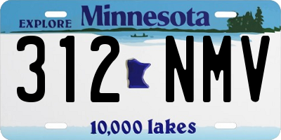MN license plate 312NMV