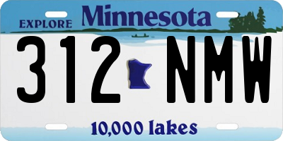 MN license plate 312NMW