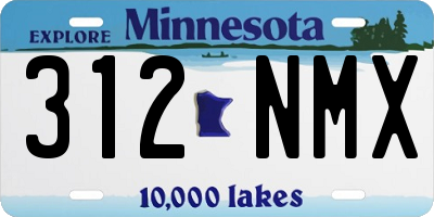 MN license plate 312NMX