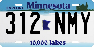 MN license plate 312NMY