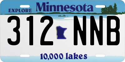 MN license plate 312NNB