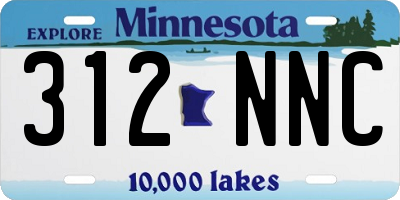 MN license plate 312NNC