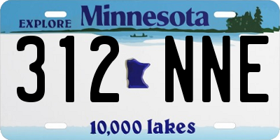 MN license plate 312NNE