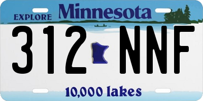 MN license plate 312NNF