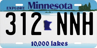 MN license plate 312NNH