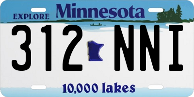 MN license plate 312NNI