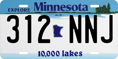 MN license plate 312NNJ