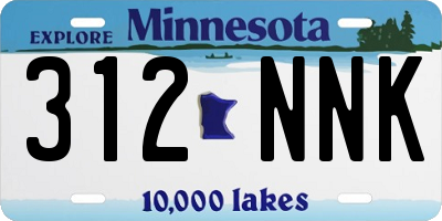 MN license plate 312NNK