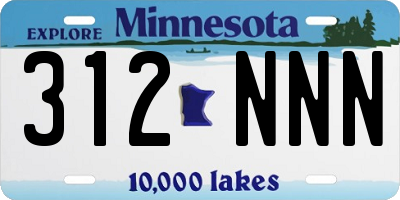 MN license plate 312NNN