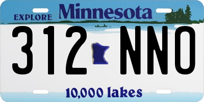 MN license plate 312NNO