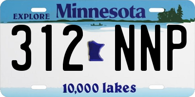 MN license plate 312NNP
