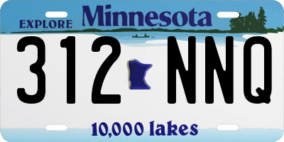 MN license plate 312NNQ