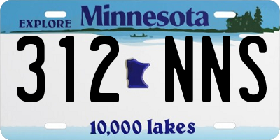 MN license plate 312NNS