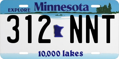 MN license plate 312NNT