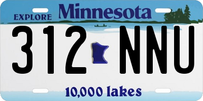 MN license plate 312NNU