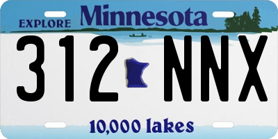 MN license plate 312NNX
