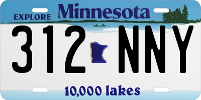 MN license plate 312NNY