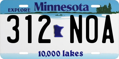MN license plate 312NOA